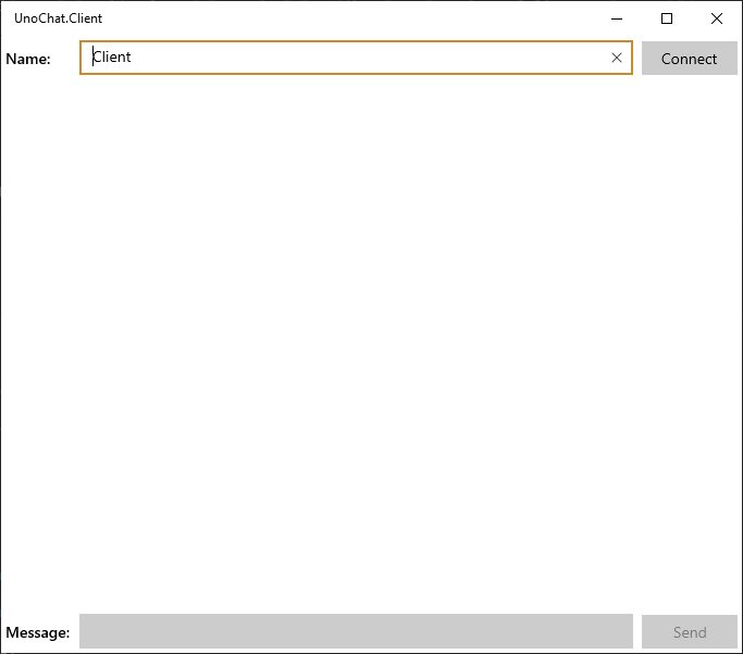 UnoChat Client UWP Running - 1