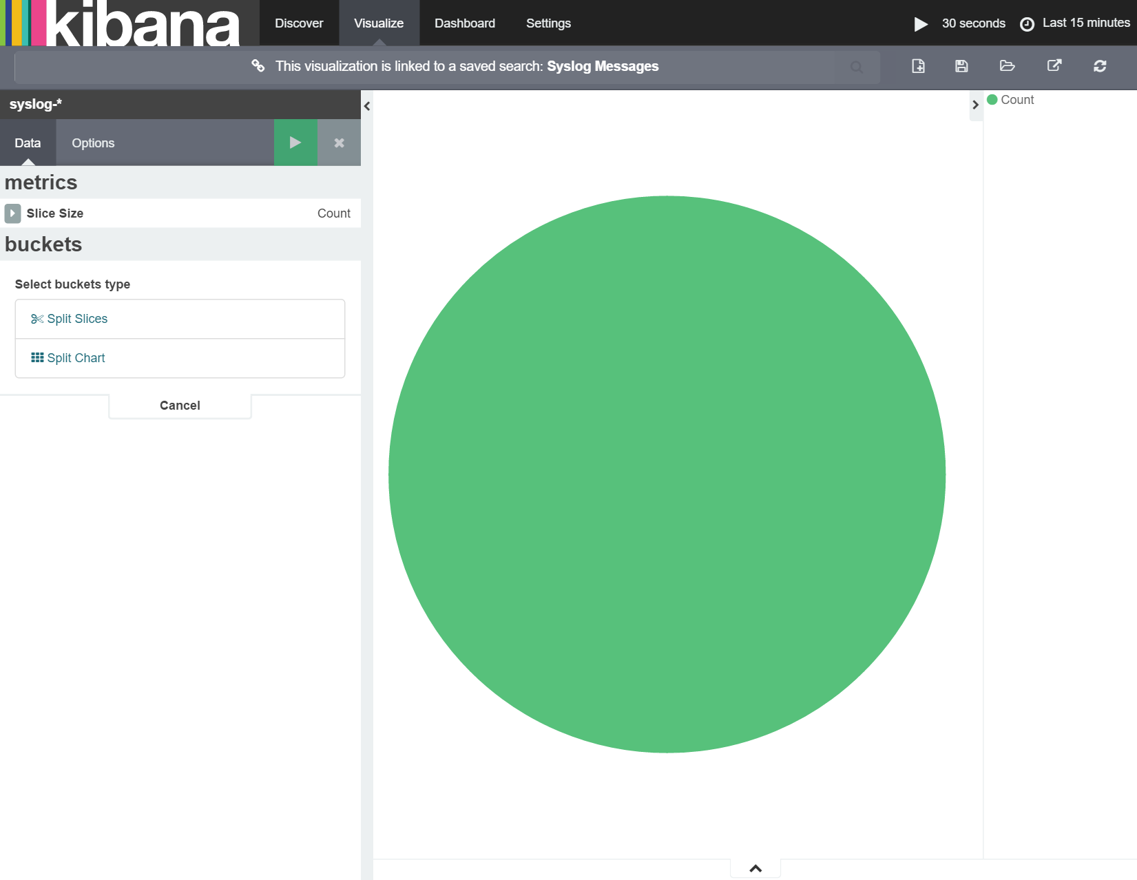 Kibana New Pie Chart Visualization