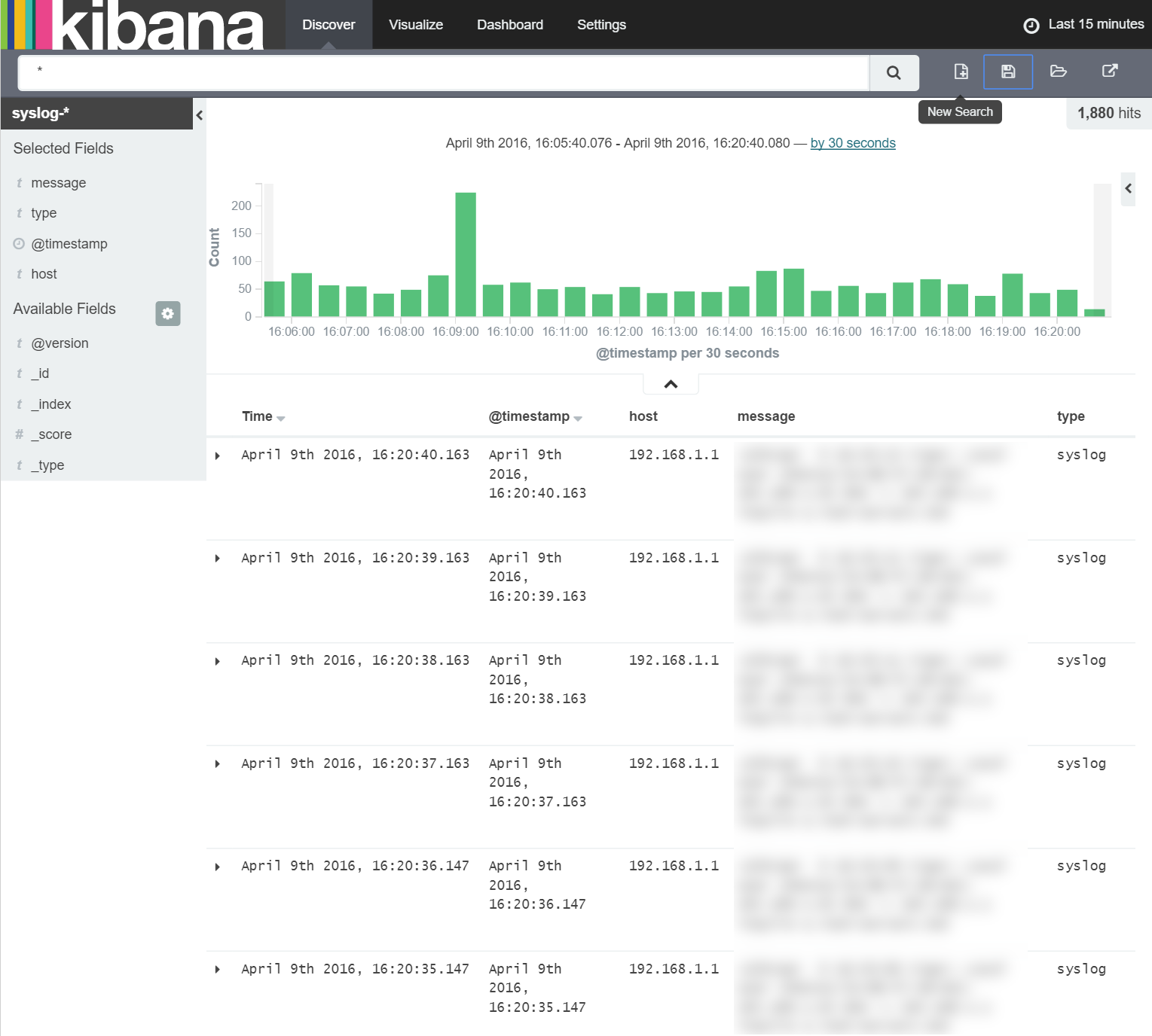 Kibana Select Syslog Fields