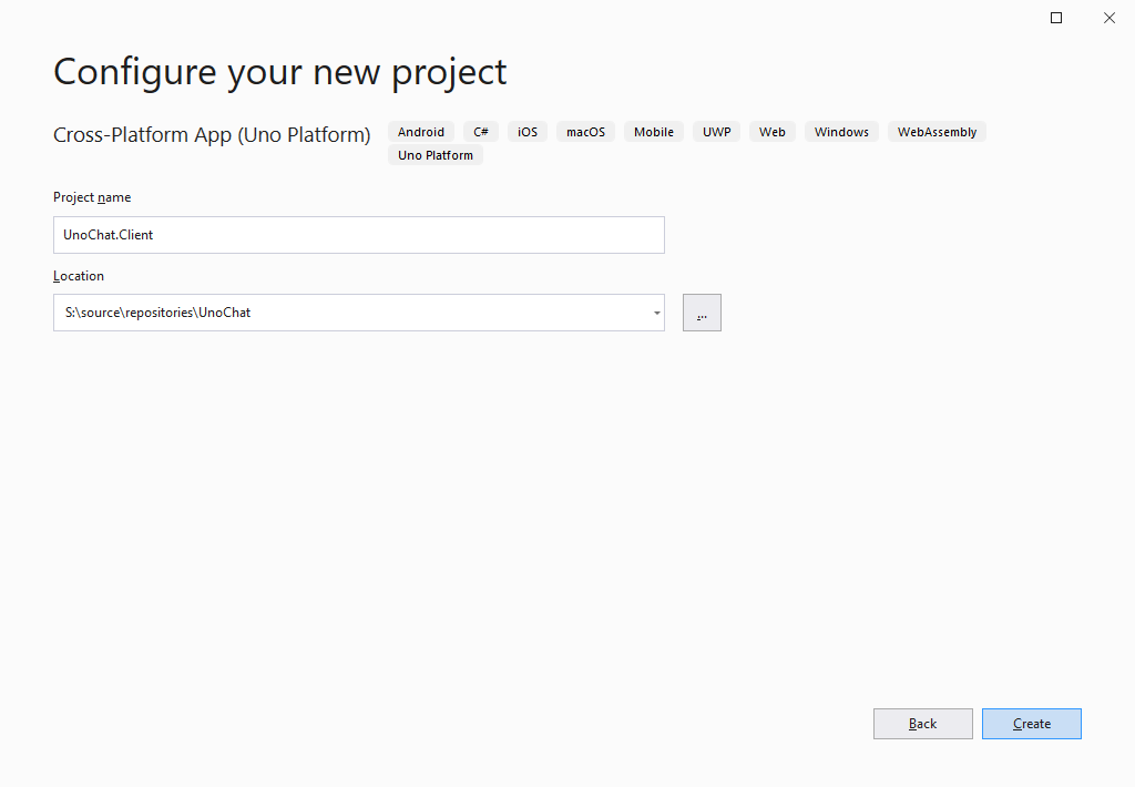 Create New Cross Platform App - Step 2